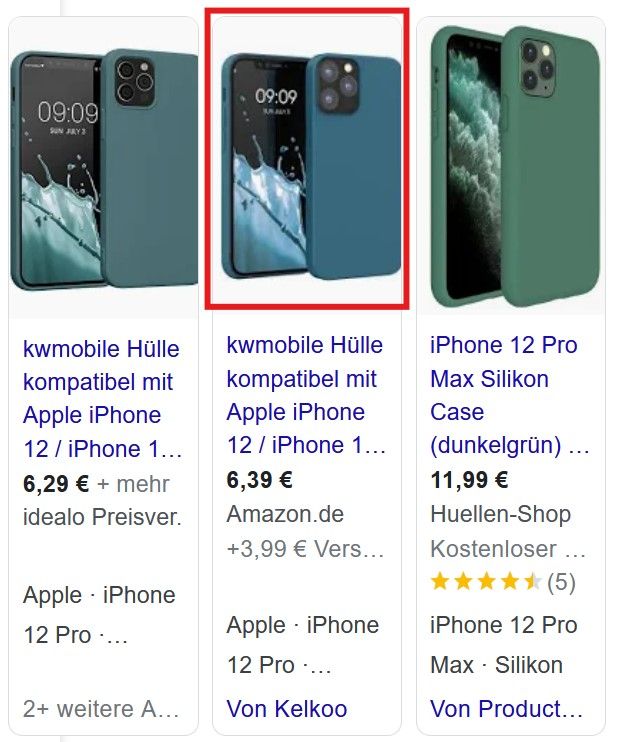Amazon Hauptbild als Bild in den Google Suchergebnissen