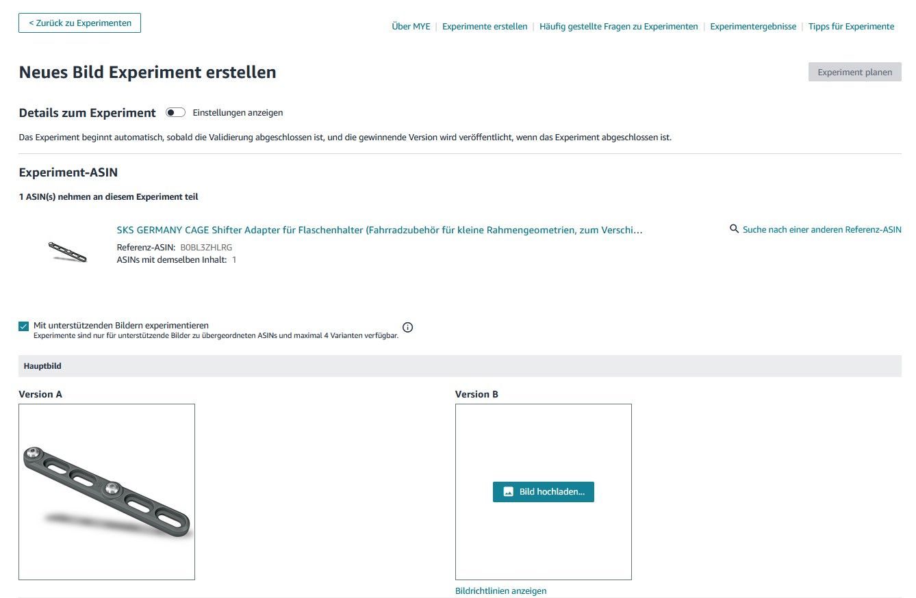 A/B-Experiment für das Hauptbild<