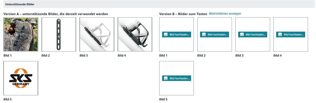 A/B-Experiment für unterstützende Bilder